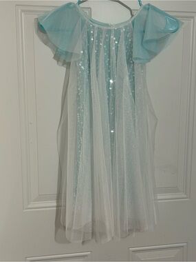 Isobella & Chloe Aqua and White Girls' Dress
